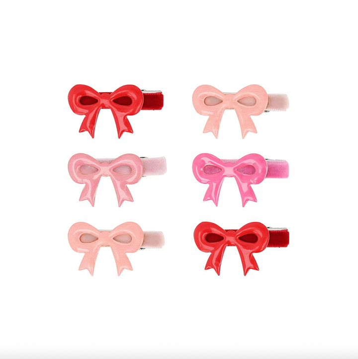 VALENTINE'S BOW HAIR CLIPS Meri Meri Valentine's Day Accessories Bonjour Fete - Party Supplies