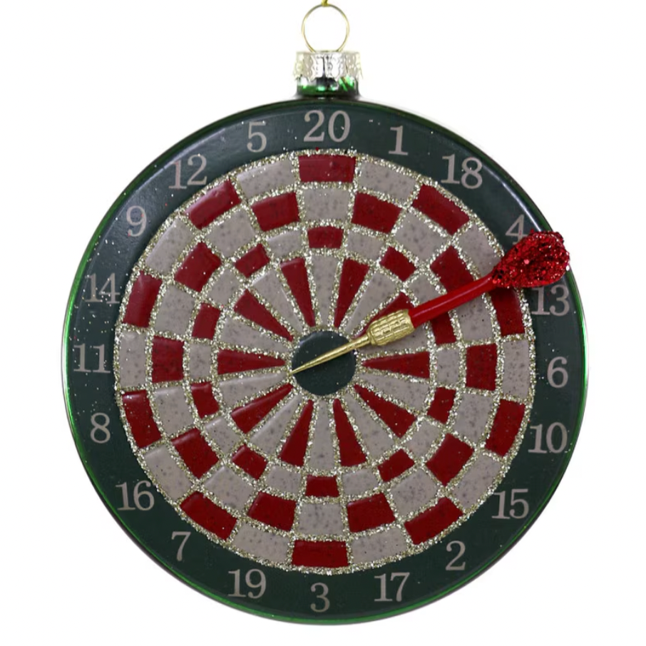 DARTBOARD GLASS ORNAMENT BY CODY FOSTER Cody Foster Co. Christmas Ornament DARTBOARD GLASS ORNAMENT BY CODY FOSTER Bonjour Fete - Party Supplies