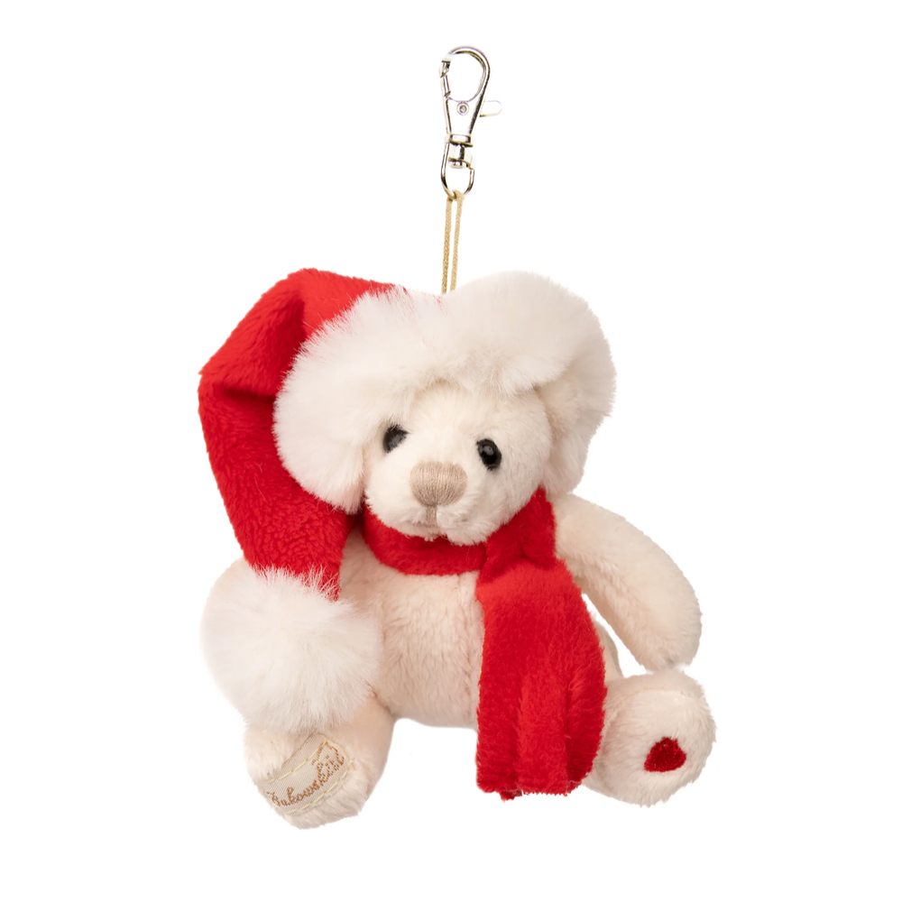 SANTA BEAR KEY RING Bukowski Bears Stocking Stuffers & Holiday Party Favors WHITE SANTA BEAR KEY RING Bonjour Fete - Party Supplies