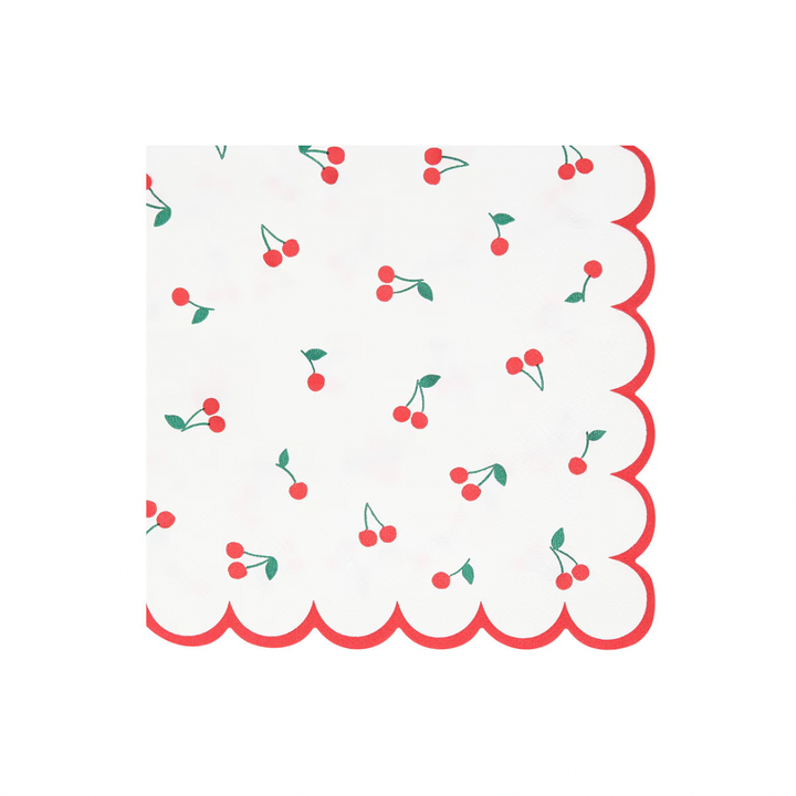 CHERRY PATTERN LARGE NAPKINS Meri Meri Napkins CHERRY PATTERN LARGE NAPKINS Bonjour Fete - Party Supplies