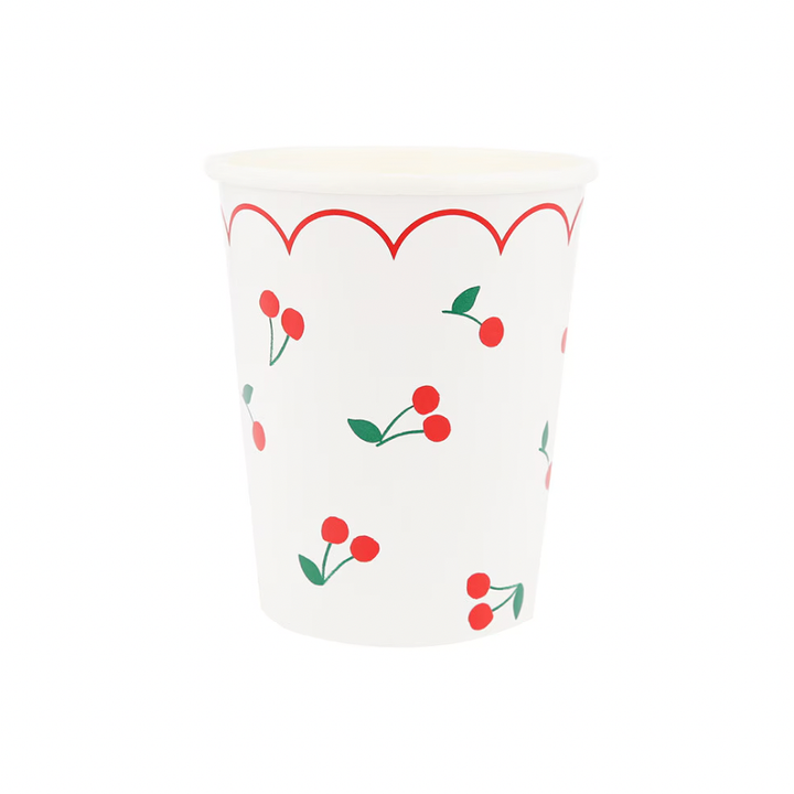 CHERRY PATTERN CUPS Meri Meri Cups CHERRY PATTERN CUPS Bonjour Fete - Party Supplies