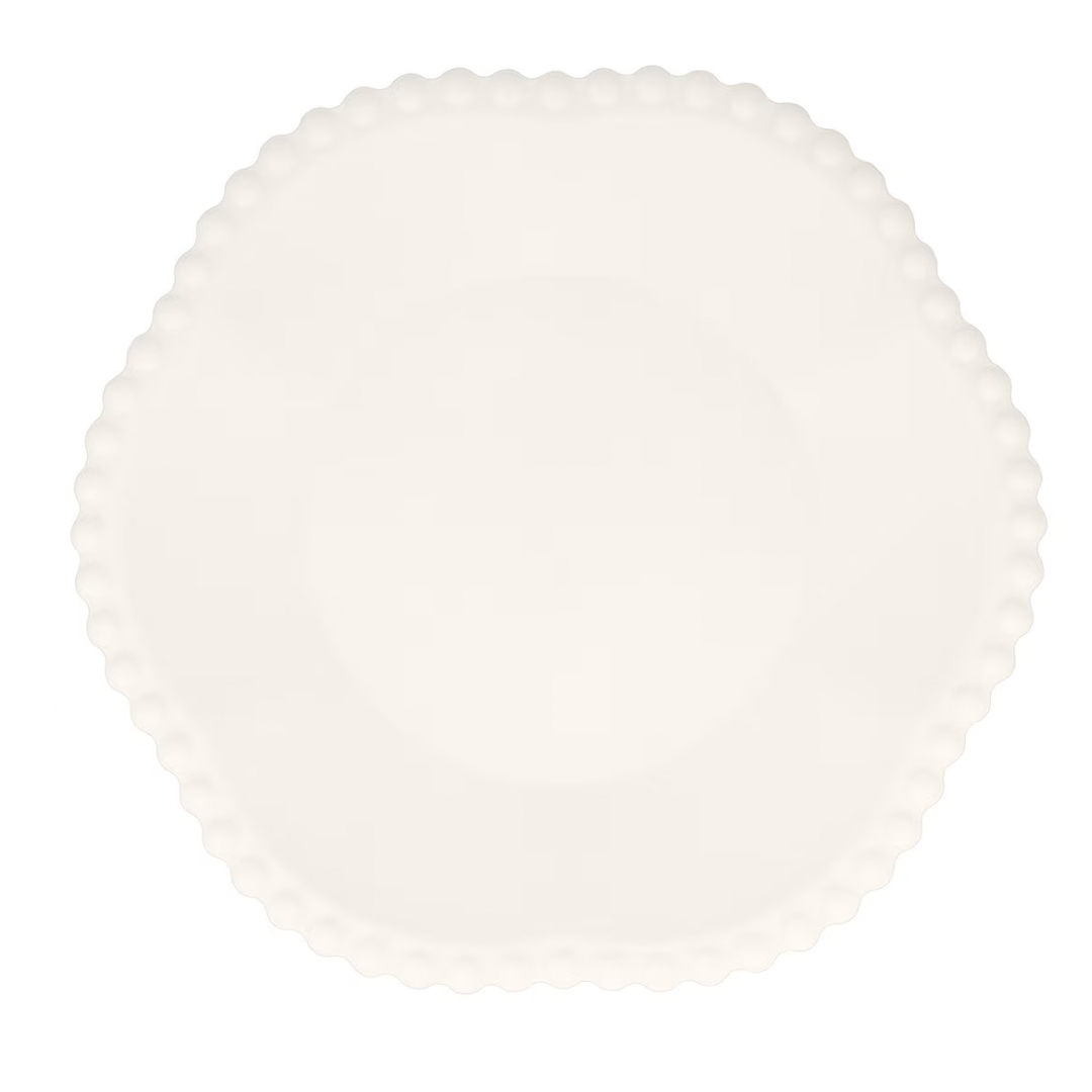 CREAM DOT EDGED FLOWER COMPOSTABLE PLATES Meri Meri Plates CREAM DOT EDGED FLOWER COMPOSTABLE PLATES Bonjour Fete - Party Supplies