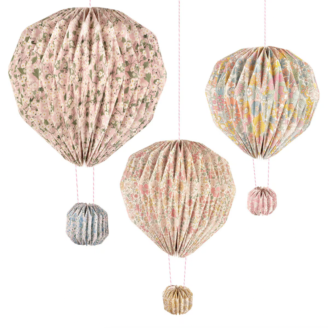 LIBERTY ORIGAMI BALLOON DECORATIONS Meri Meri Hanging Decorations LIBERTY ORIGAMI BALLOON DECORATIONS Bonjour Fete - Party Supplies