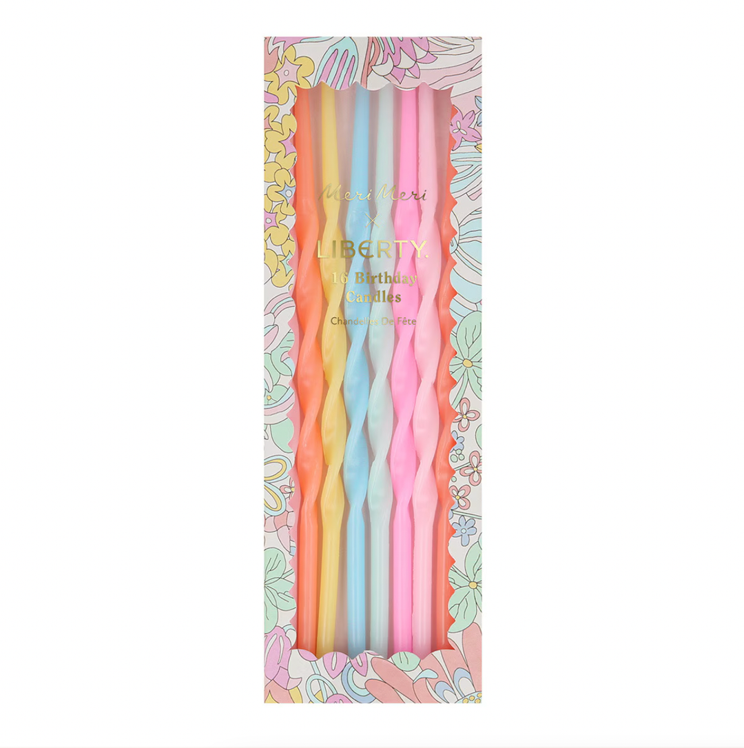 LIBERTY RAINBOW GARDEN PARTY CANDLES Meri Meri Birthday Candles & Sparklers LIBERTY RAINBOW GARDEN PARTY CANDLES Bonjour Fete - Party Supplies