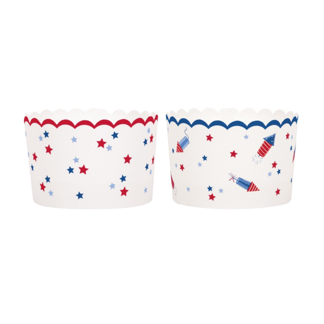 4TH OF JULY SCALLOPED TREAT CUPS Unique 4th of July 4TH OF JULY SCALLOPED TREAT CUPS Bonjour Fete - Party Supplies