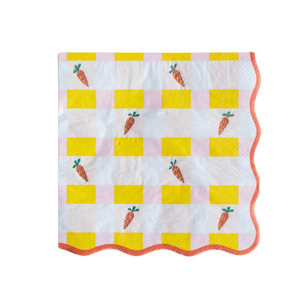 SWEET CARROT EASTER LARGE NAPKINS Bonjour Fete Napkins SWEET CARROT EASTER LARGE NAPKINS Bonjour Fete - Party Supplies