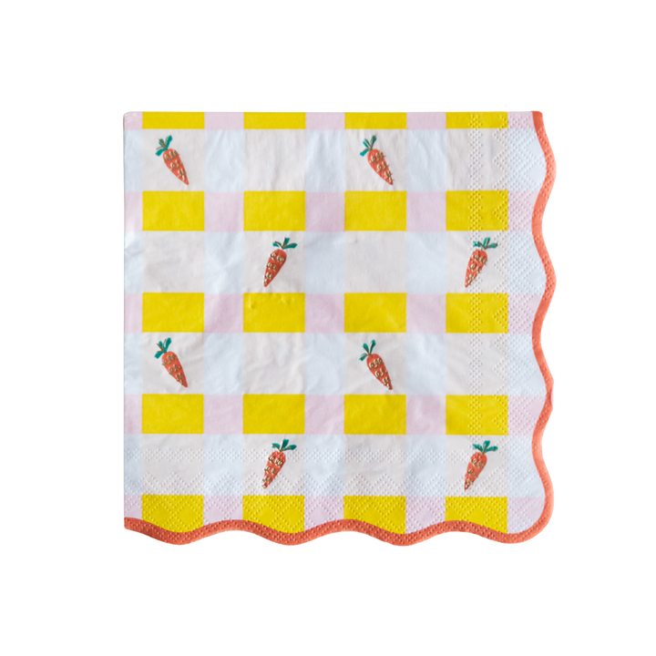 SWEET CARROT EASTER LARGE NAPKINS Bonjour Fete Napkins SWEET CARROT EASTER LARGE NAPKINS Bonjour Fete - Party Supplies