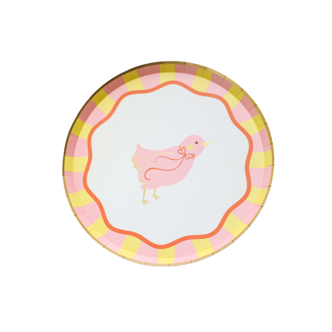 SWEET CHICK EASTER SMALL PLATES Bonjour Fete Plates SWEET CHICK EASTER SMALL PLATES Bonjour Fete - Party Supplies