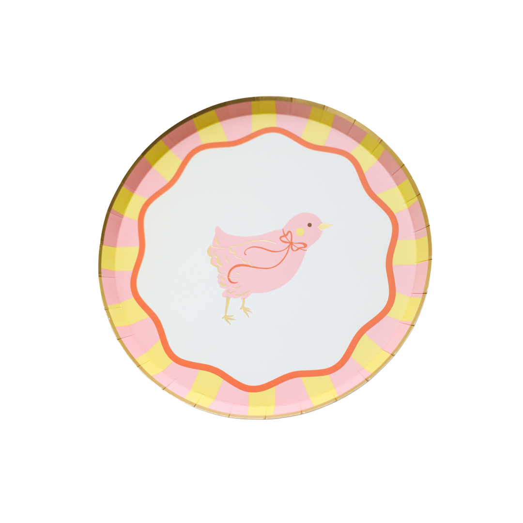 SWEET CHICK EASTER SMALL PLATES Bonjour Fete Plates SWEET CHICK EASTER SMALL PLATES Bonjour Fete - Party Supplies