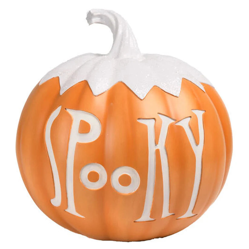 LARGE SPOOKY PUMPKIN FIGURINE December Diamonds Bonjour Fete - Party Supplies