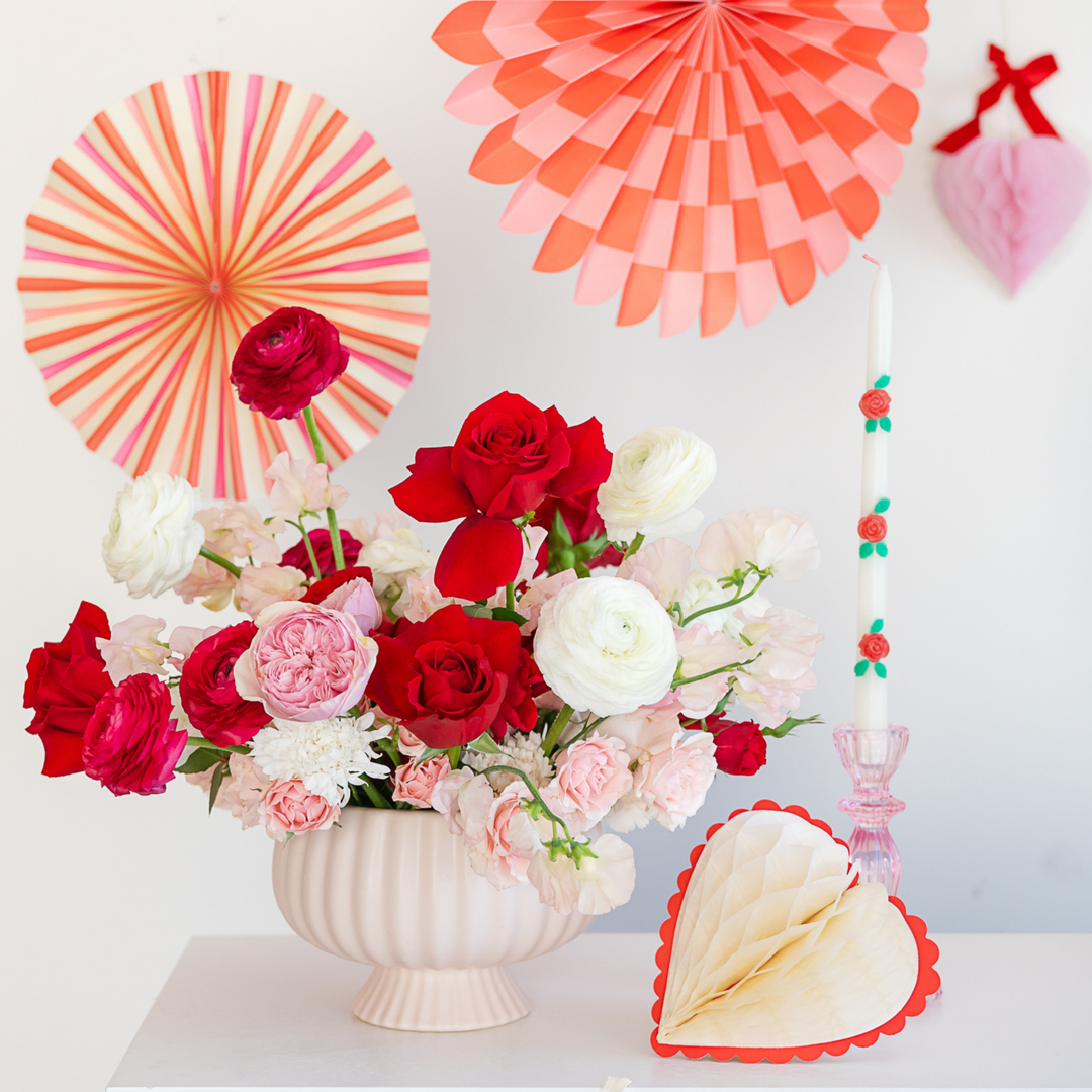 VALENTINE'S DAY HEART YOU PAPER FAN SET My Mind’s Eye Hanging Decorations VALENTINE'S DAY HEART YOU PAPER FAN SET Bonjour Fete - Party Supplies