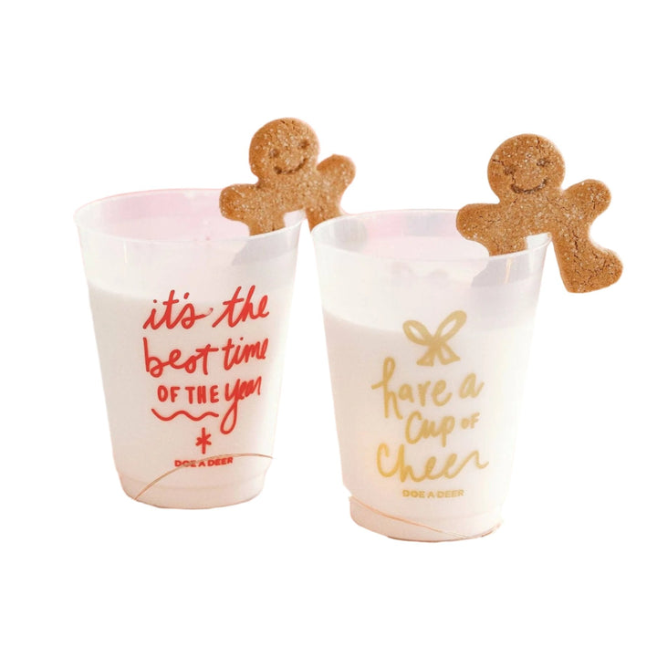 HOLIDAY SHATTERPROOF CUP SET Doe A Deer Christmas Holiday Party Supplies Bonjour Fete - Party Supplies