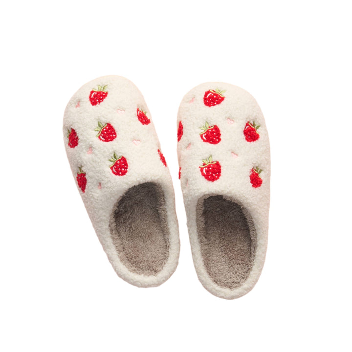 STRAWBERRY FUZZY SLIPPERS The Darling Effect Adult Jewelry & Accessories STRAWBERRY FUZZY SLIPPERS Bonjour Fete - Party Supplies