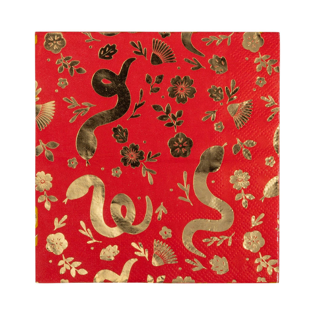 LUNAR NEW YEAR FLORAL COCKTAIL NAPKINS My Mind’s Eye Lunar New Year LUNAR NEW YEAR FLORAL COCKTAIL NAPKINS Bonjour Fete - Party Supplies