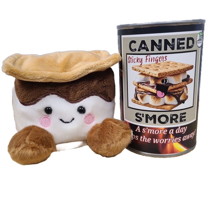 Canned S'more - Smores Plush in Can w/Jokes: Pop Top Lid Canned Gifts Canned S'more - Smores Plush in Can w/Jokes: Pop Top Lid Bonjour Fete - Party Supplies