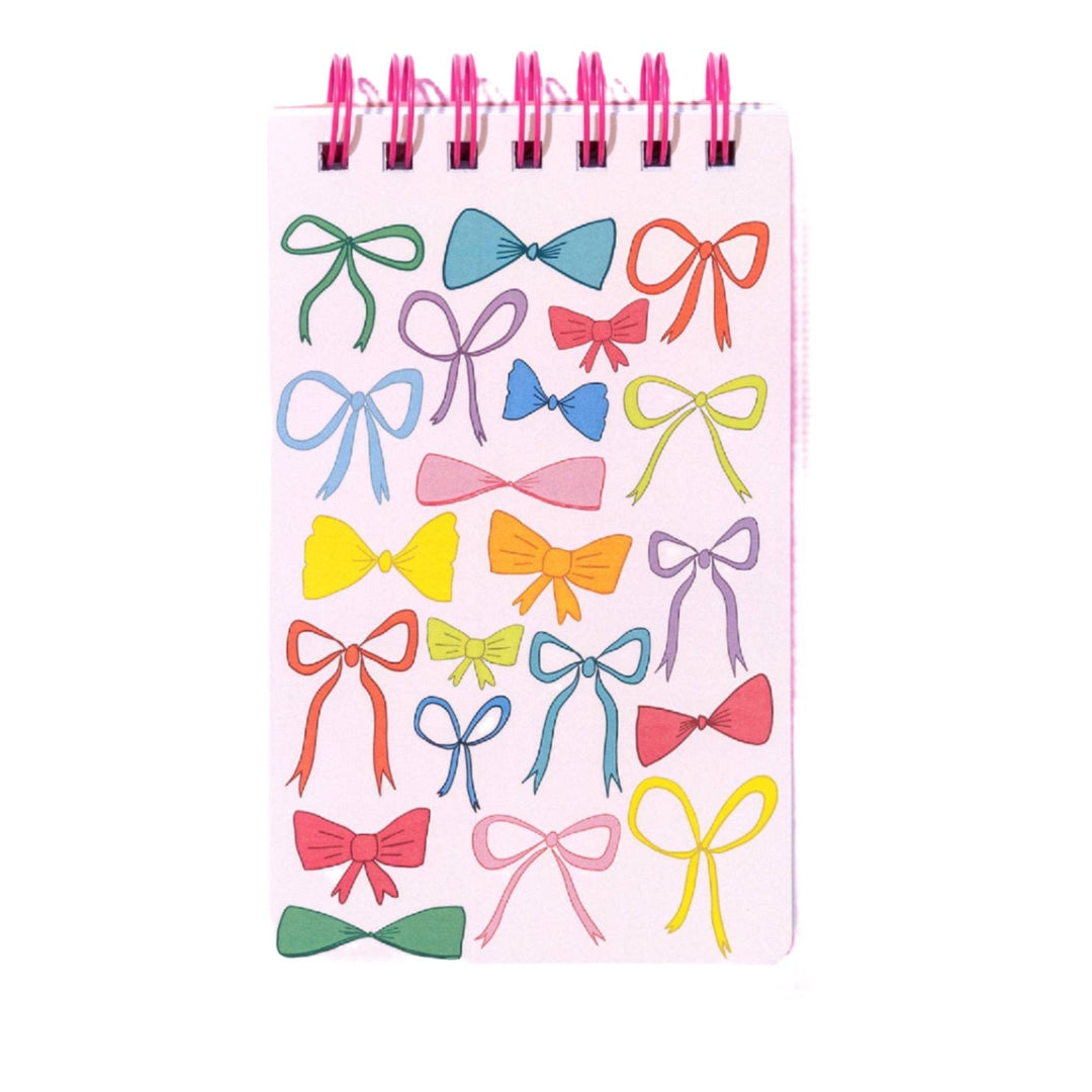 COLORFUL BOWS SPIRAL TOP NOTEBOOK Taylor Elliott Designs Arts & Crafts Bonjour Fete - Party Supplies