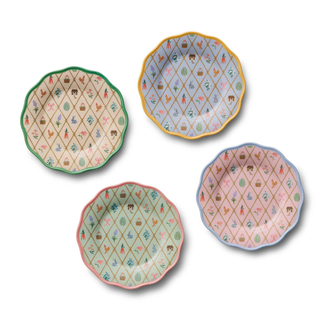 Spring Farm Melamine Assorted Dessert Plates Rifle Paper Co. Spring Farm Melamine Assorted Dessert Plates Bonjour Fete - Party Supplies