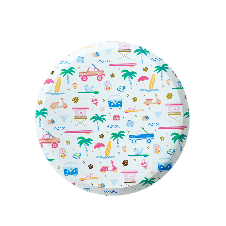 SURF'S UP SMALL PLATES Jollity & Co. + Daydream Society Plates Bonjour Fete - Party Supplies