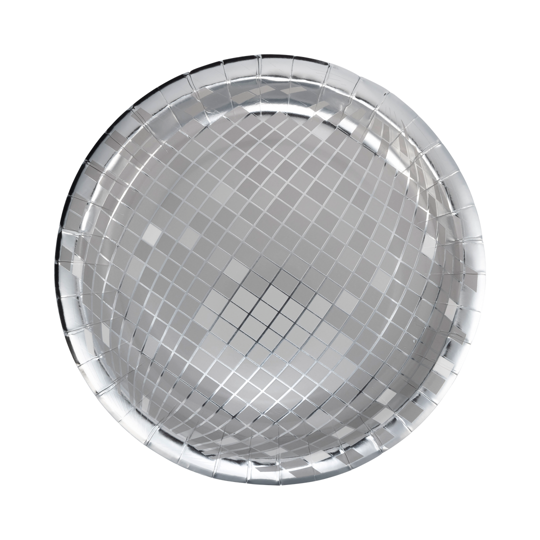 SILVER DISCO BALL PLATES My Mind’s Eye Plates SILVER DISCO BALL PLATES Bonjour Fete - Party Supplies