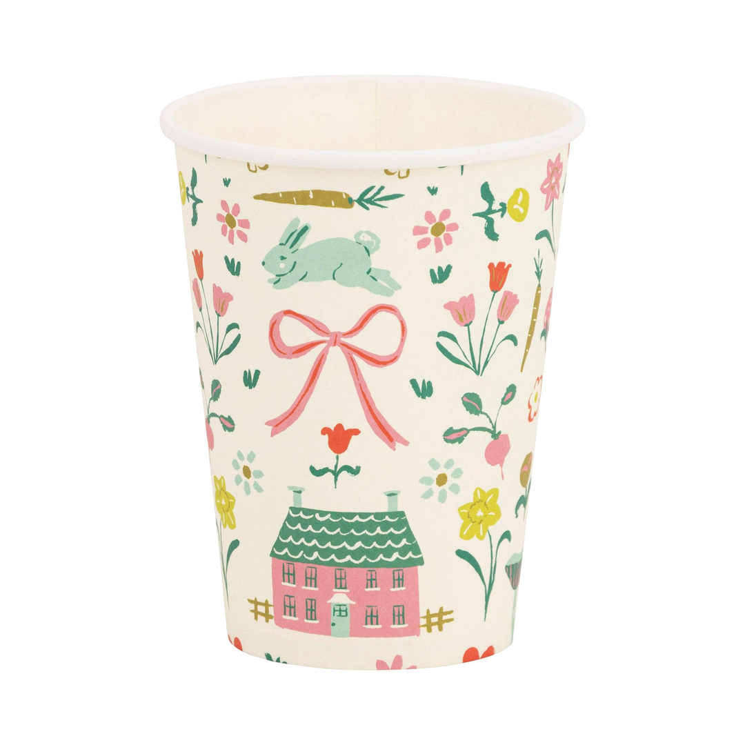 SPRINGTIME COTTAGE PARTY CUPS My Mind’s Eye Cups SPRINGTIME COTTAGE PARTY CUPS Bonjour Fete - Party Supplies