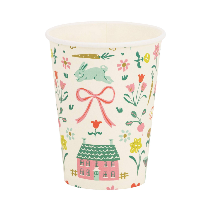 SPRINGTIME COTTAGE PARTY CUPS My Mind’s Eye Cups SPRINGTIME COTTAGE PARTY CUPS Bonjour Fete - Party Supplies