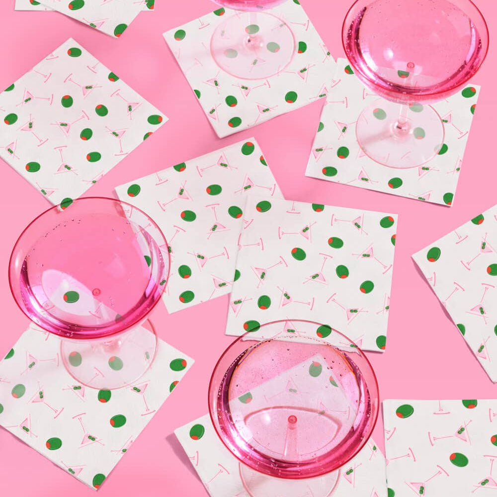 Martini Napkins - 25 paper napkins, birthday bachelorette party xo, Fetti Martini Napkins - 25 paper napkins, birthday bachelorette party Bonjour Fete - Party Supplies