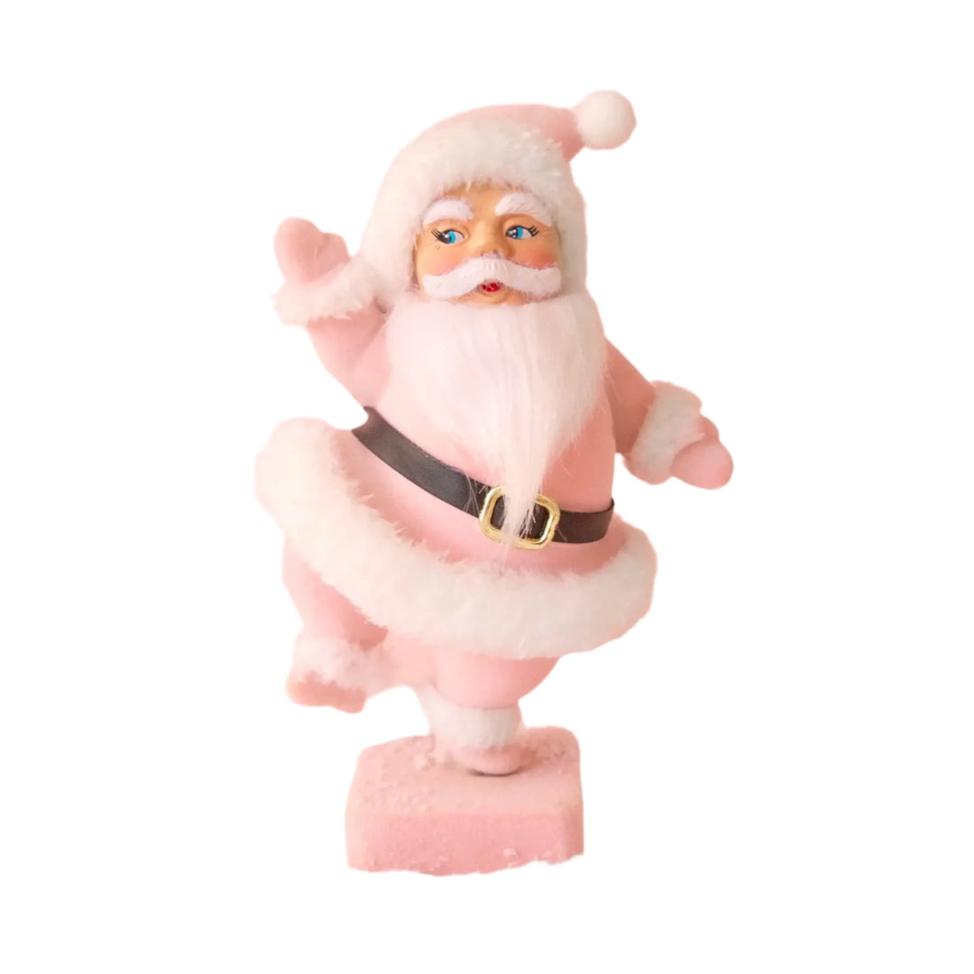 Dancing Flocked Dancing Santa | Pink Sunshine Studios Bonjour Fete - Party Supplies