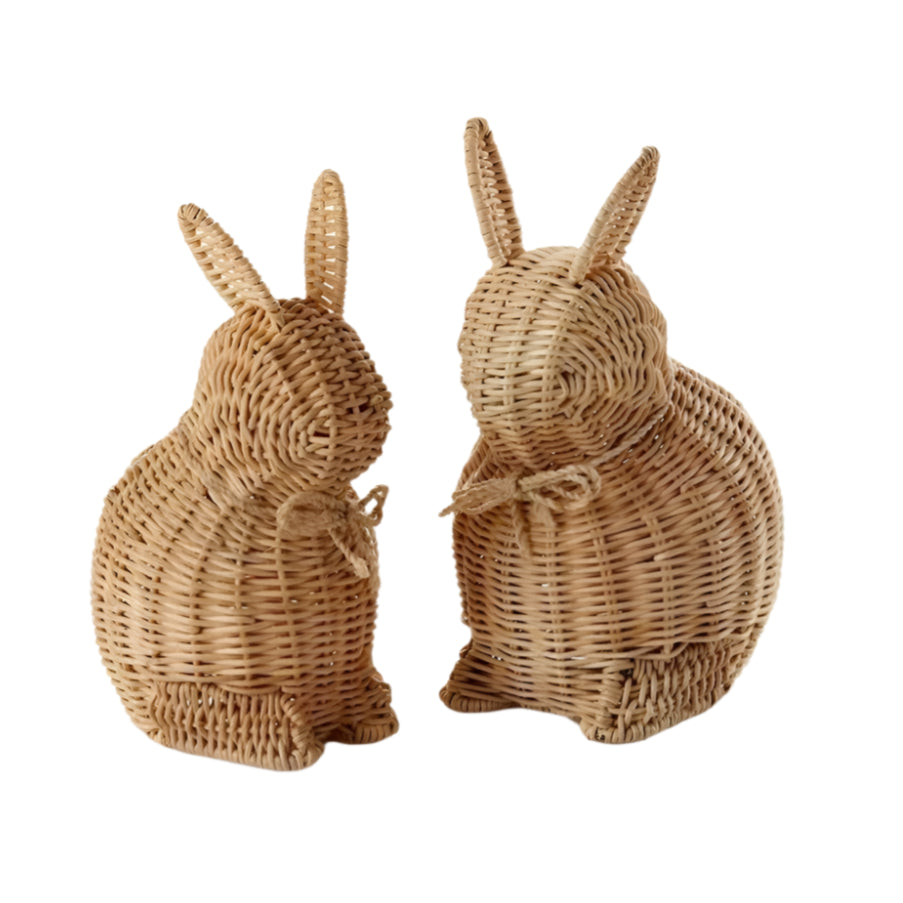 Rattan Easter Rabbits - Set of 2 SERRV International Rattan Easter Rabbits - Set of 2 Bonjour Fete - Party Supplies