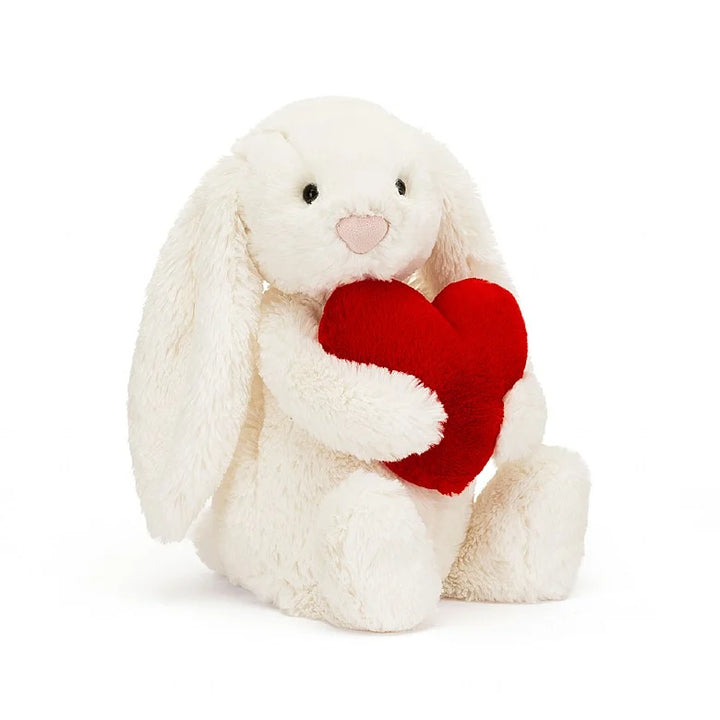 BASHFUL RED LOVE HEART BUNNY BY JELLYCAT Jellycat Dolls & Stuffed Animals Bonjour Fete - Party Supplies