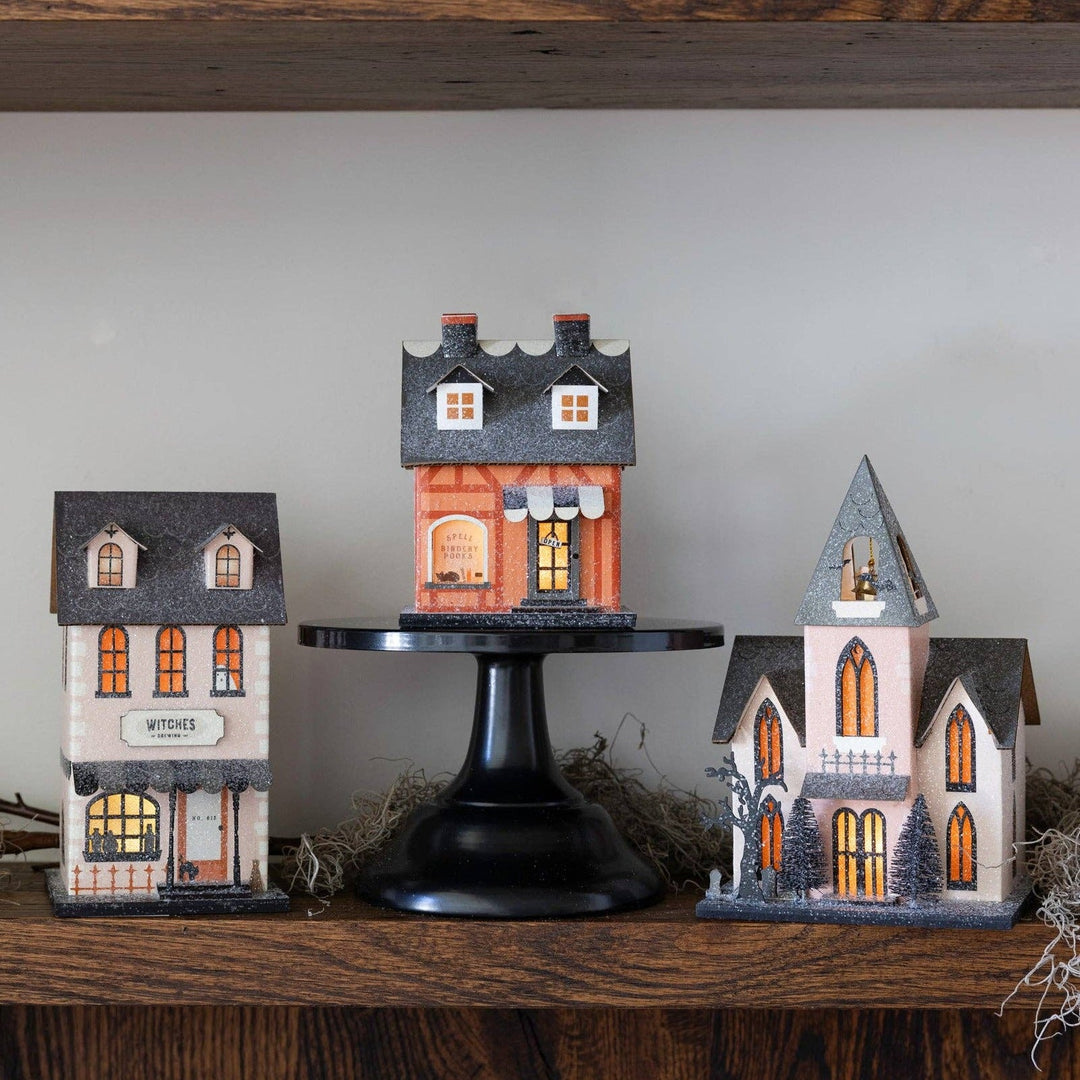 HALLOWEEN CHURCH HAUNTED VILLAGE HOUSE My Mind’s Eye Halloween Home Decor Bonjour Fete - Party Supplies