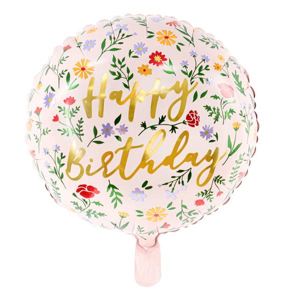 FLORAL HAPPY BIRTHDAY FOIL BALLOON Party Deco Balloons FLORAL HAPPY BIRTHDAY FOIL BALLOON Bonjour Fete - Party Supplies