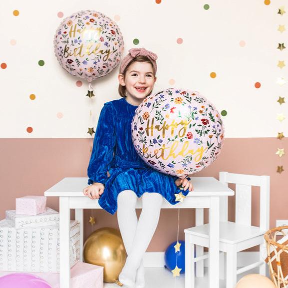 FLORAL HAPPY BIRTHDAY FOIL BALLOON Party Deco Balloons FLORAL HAPPY BIRTHDAY FOIL BALLOON Bonjour Fete - Party Supplies