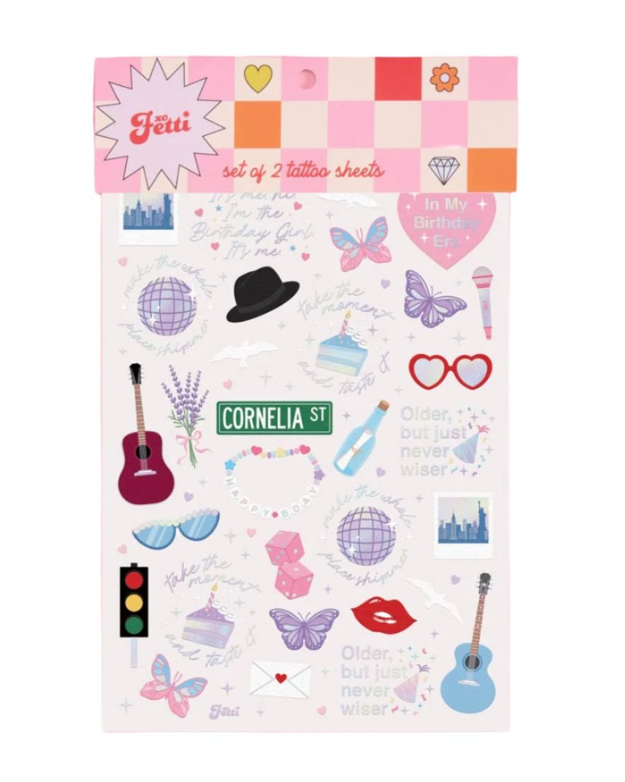 BIRTHDAY ERA SWIFTIE TATTOOS xo, Fetti Stickers & Temporary Tattoos Bonjour Fete - Party Supplies