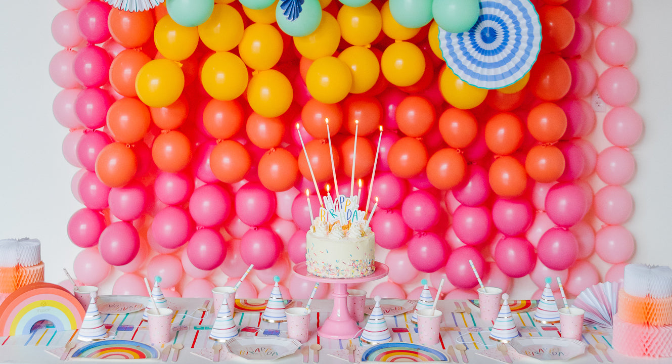 Rainbow Party Decorations, Rainbow Birthday Banner, Rainbow Party Supplies,  Birthday Balloons, Party Tableware, Birthday Party Cake Candles 