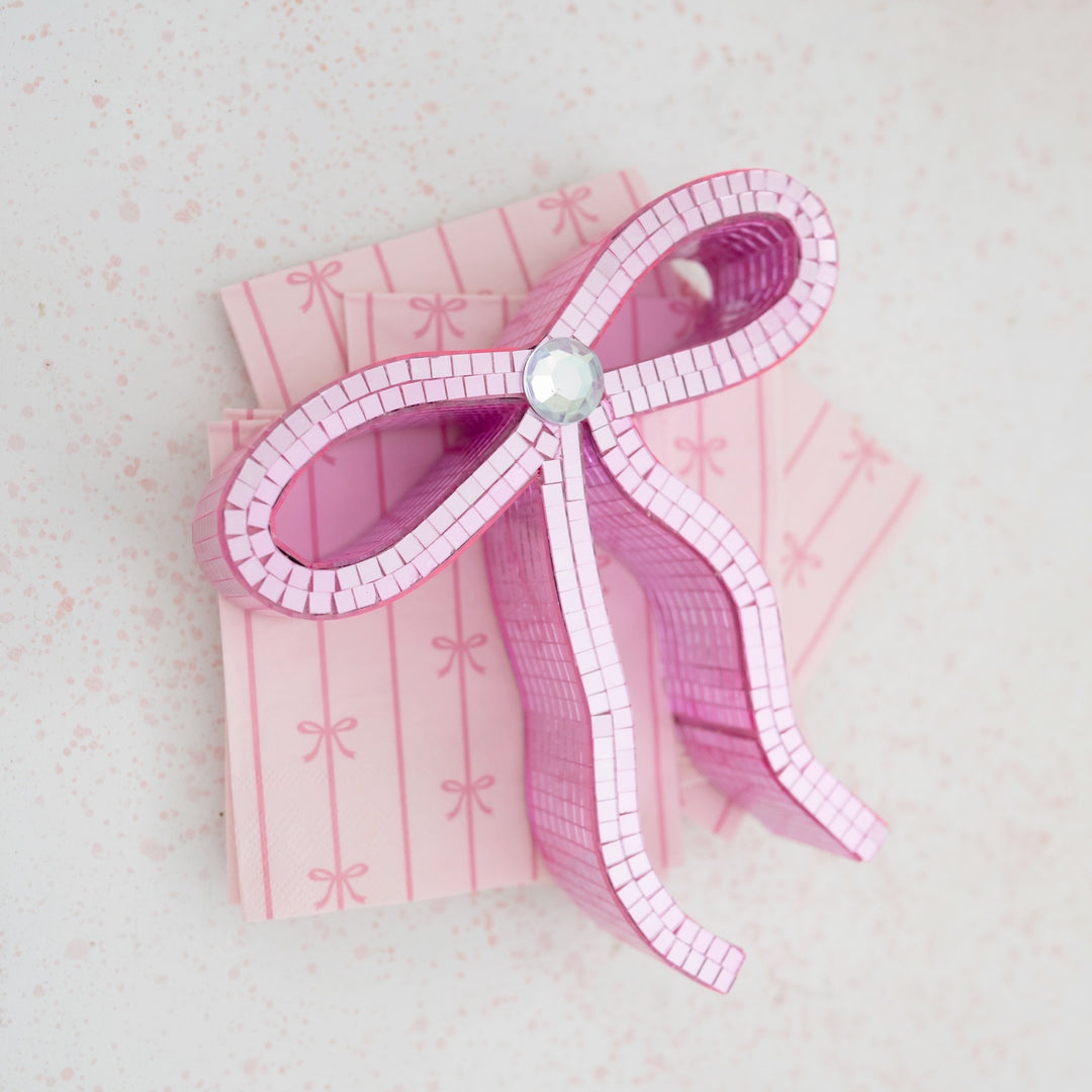 PETAL PINK SIGNATURE BOW LARGE NAPKINS