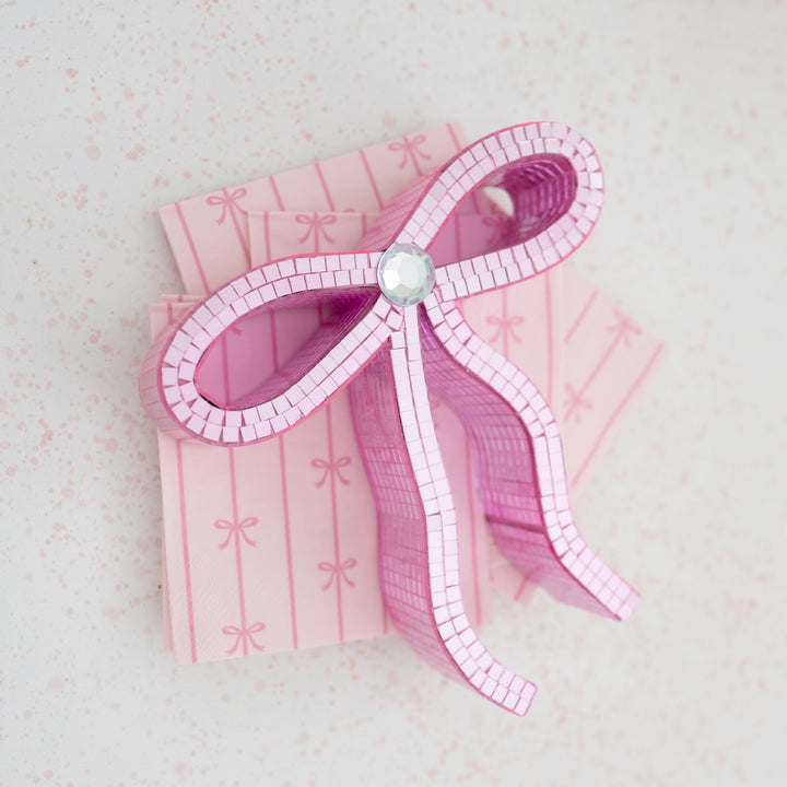 PETAL PINK SIGNATURE BOW LARGE NAPKINS