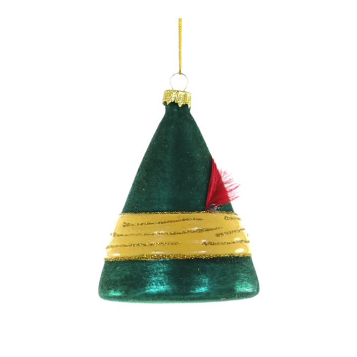 BUDDY'S HAT GLASS ORNAMENT BY BONJOUR FETE Cody Foster Co. Christmas Ornament Bonjour Fete - Party Supplies