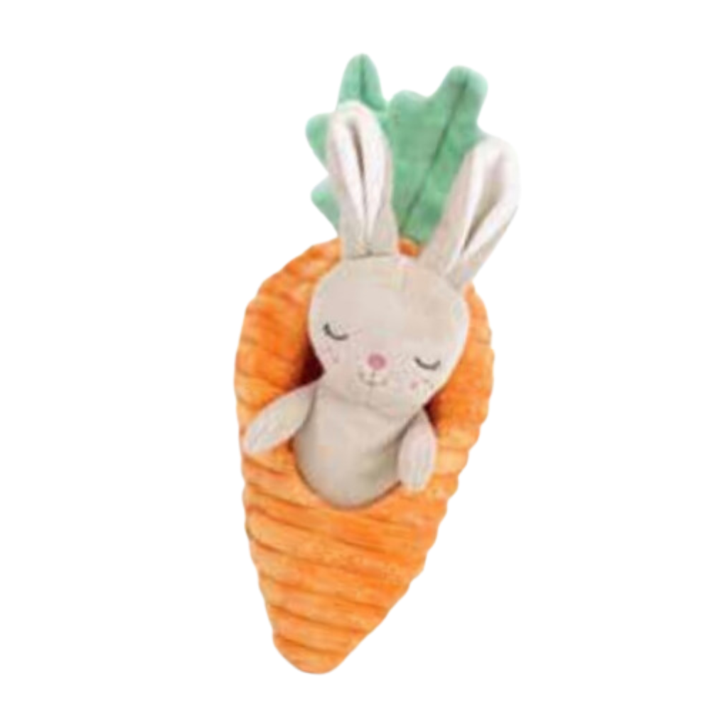 BUNNY IN CARROT PLUSH TOY Mon Ami Dolls & Stuffed Animals BUNNY IN CARROT PLUSH TOY Bonjour Fete - Party Supplies