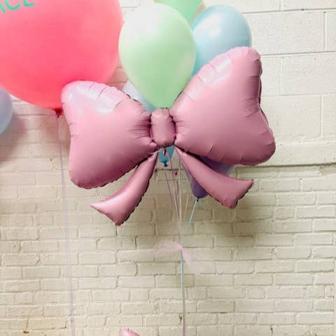 PINK MINI BOW FOIL BALLOON SET Burst Party Co Balloons PINK MINI BOW FOIL BALLOON SET Bonjour Fete - Party Supplies