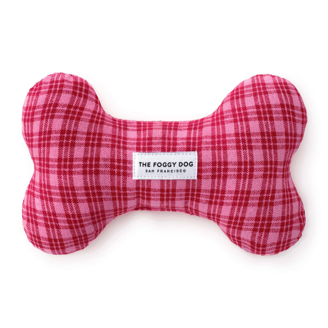 HTH x TFD Katherine Plaid Valentine Dog Squeaky Toy The Foggy Dog HTH x TFD Katherine Plaid Valentine Dog Squeaky Toy Bonjour Fete - Party Supplies