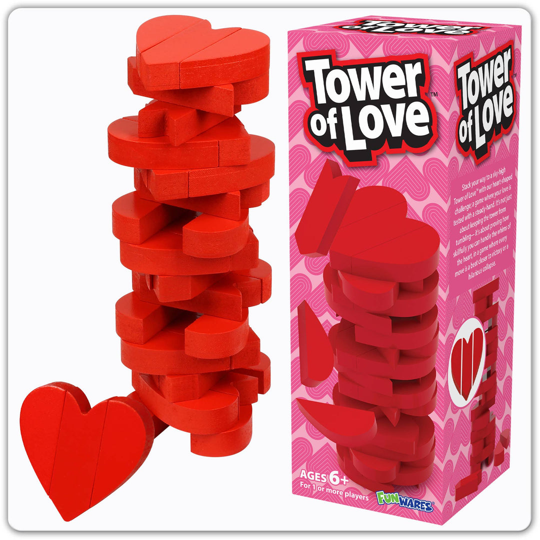 Tower Of Love Valentines Stacking Game Bonjour Fete Party Supplies Valentine's Day Games