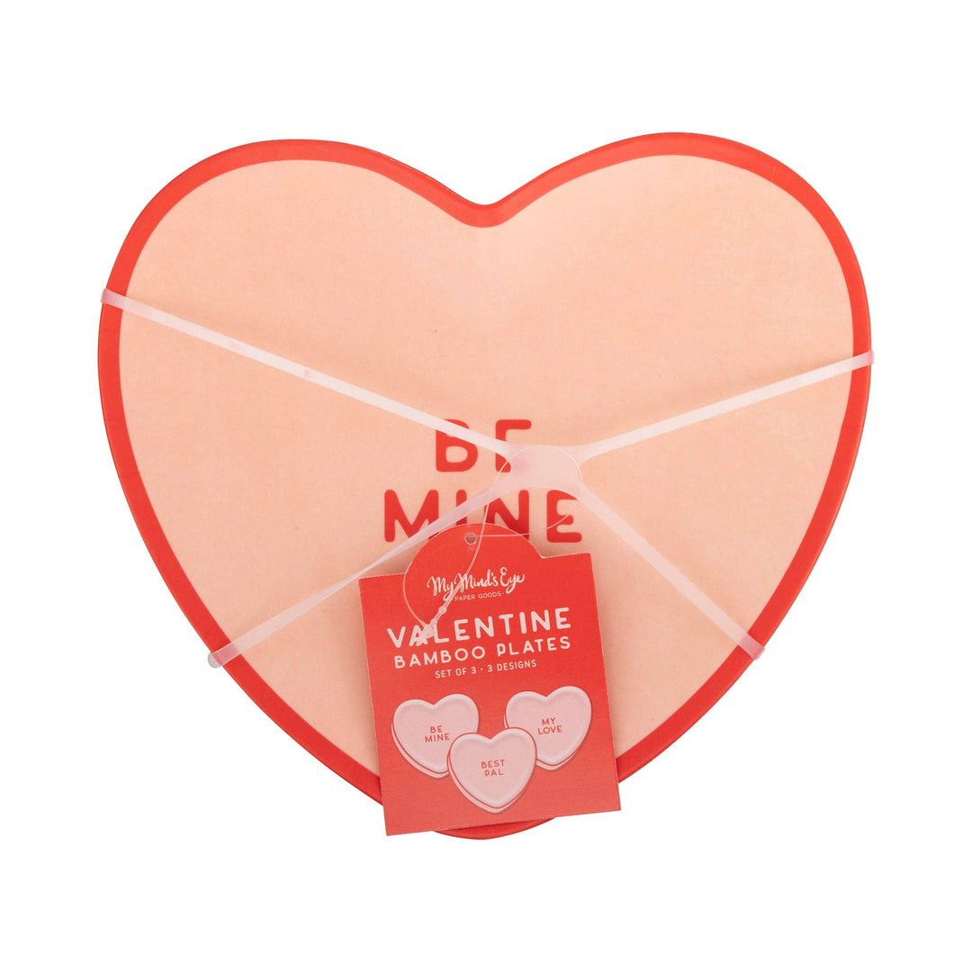 VAL1141 - Red Heart Bamboo Plate Set My Mind’s Eye VAL1141 - Red Heart Bamboo Plate Set Bonjour Fete - Party Supplies