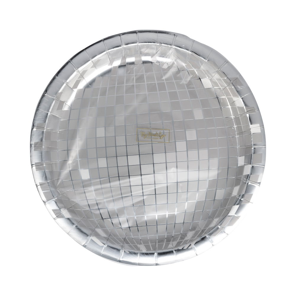 SILVER DISCO BALL PLATES My Mind’s Eye Plates SILVER DISCO BALL PLATES Bonjour Fete - Party Supplies