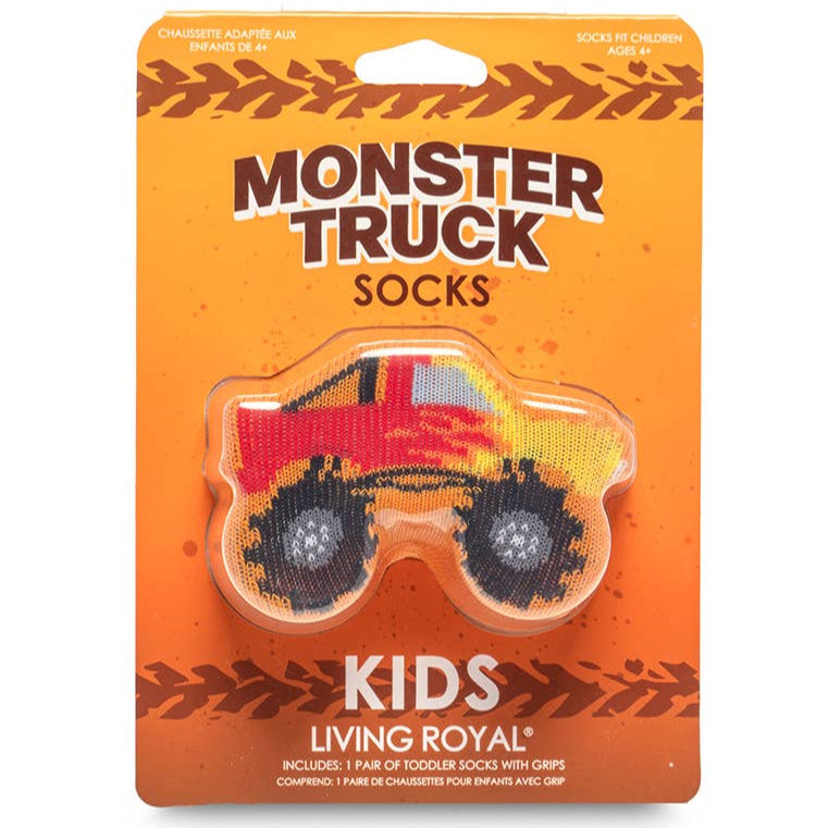 3D Packaged Crew Socks - Kids - Monster Truck - Orange Living Royal 3D Packaged Crew Socks - Kids - Monster Truck - Orange Bonjour Fete - Party Supplies