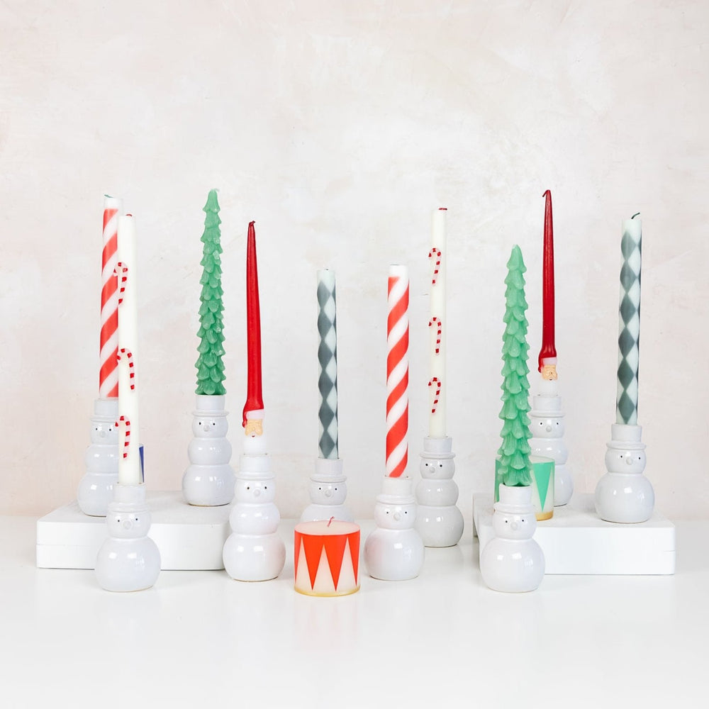 SANTA TAPER CANDLES Creative Co-op Christmas Holiday Kitchen & Entertaining SANTA TAPER CANDLES Bonjour Fete - Party Supplies