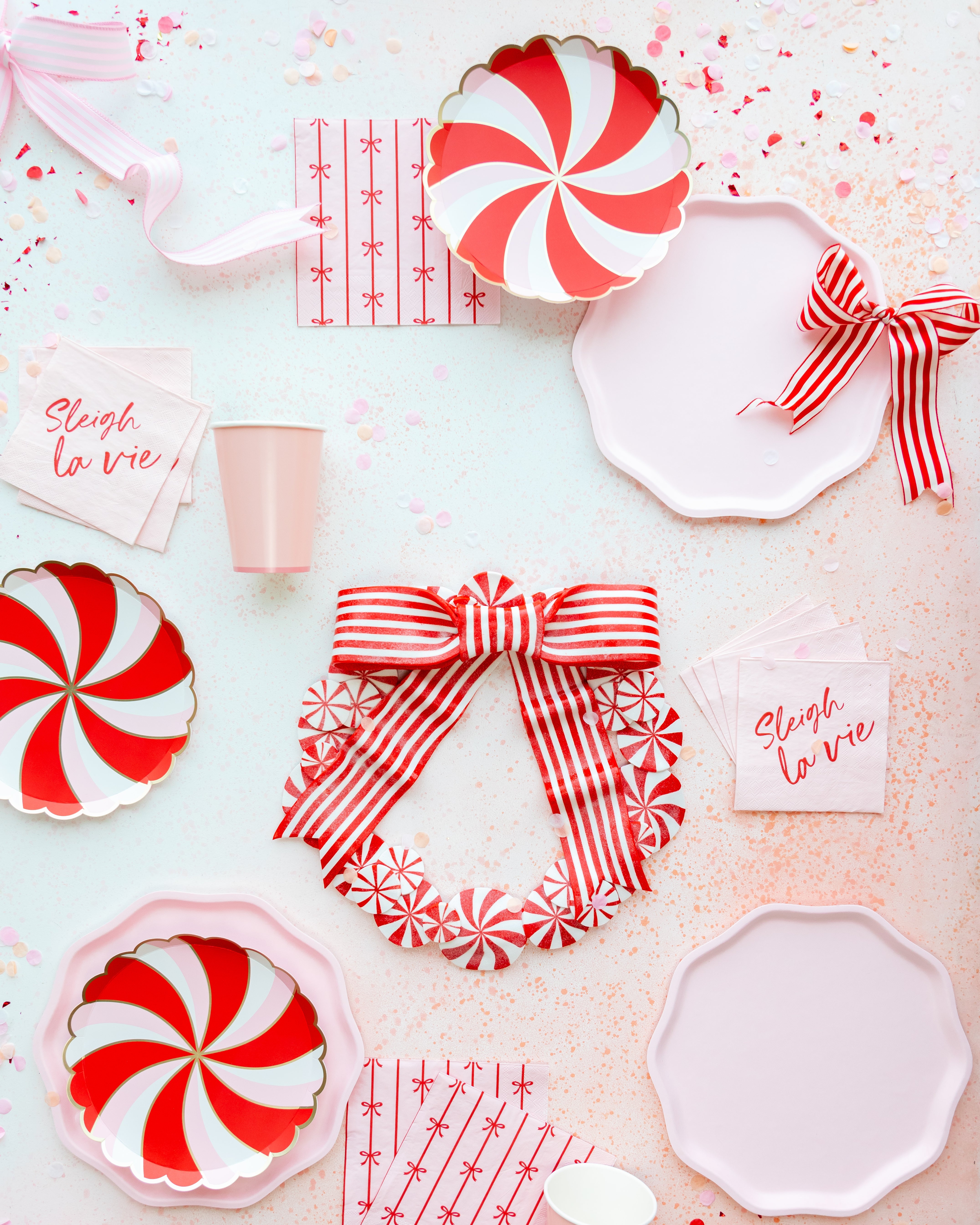 Christmas Peppermint Ribbon Twist Pink selling Candy Tree