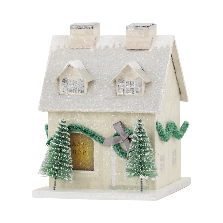 CHRISTMAS VILLAGE BAKERY My Mind’s Eye Christmas Trees & Houses Bonjour Fete - Party Supplies