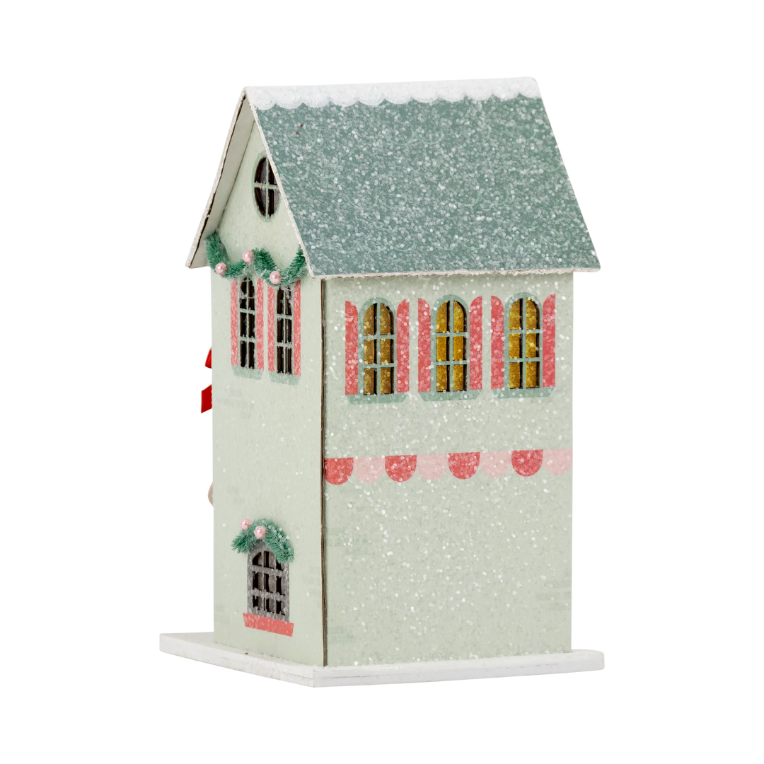 CHRISTMAS VILLAGE CAKE SHOPPE My Mind’s Eye Christmas Trees & Houses Bonjour Fete - Party Supplies