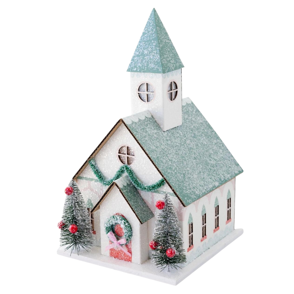 Christmas Village Paper Church Bonjour Fete Party Supplies Holiday Village