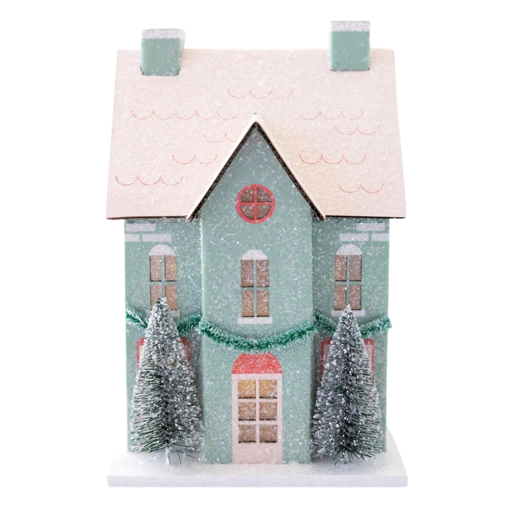  Christmas Village Paper House Bonjour Fete Party Supplies Holiday Village